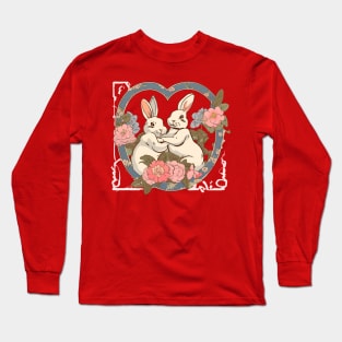 Rabbit Bunny in Love Combating Fight Couple Love Martial Arts Fighter Long Sleeve T-Shirt